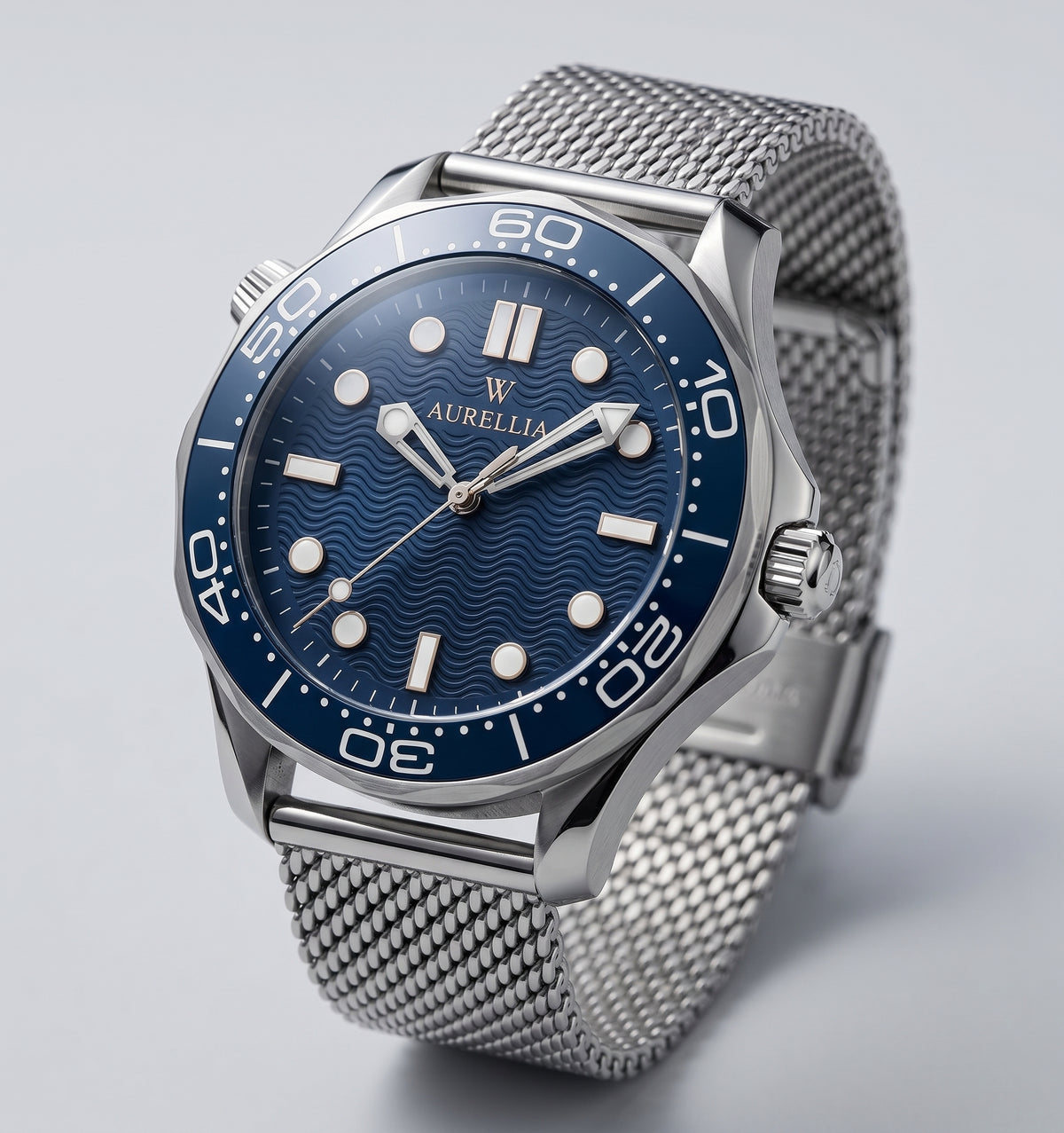 Men's Automatic Diver 300M with Curved Crystal and Steel Case