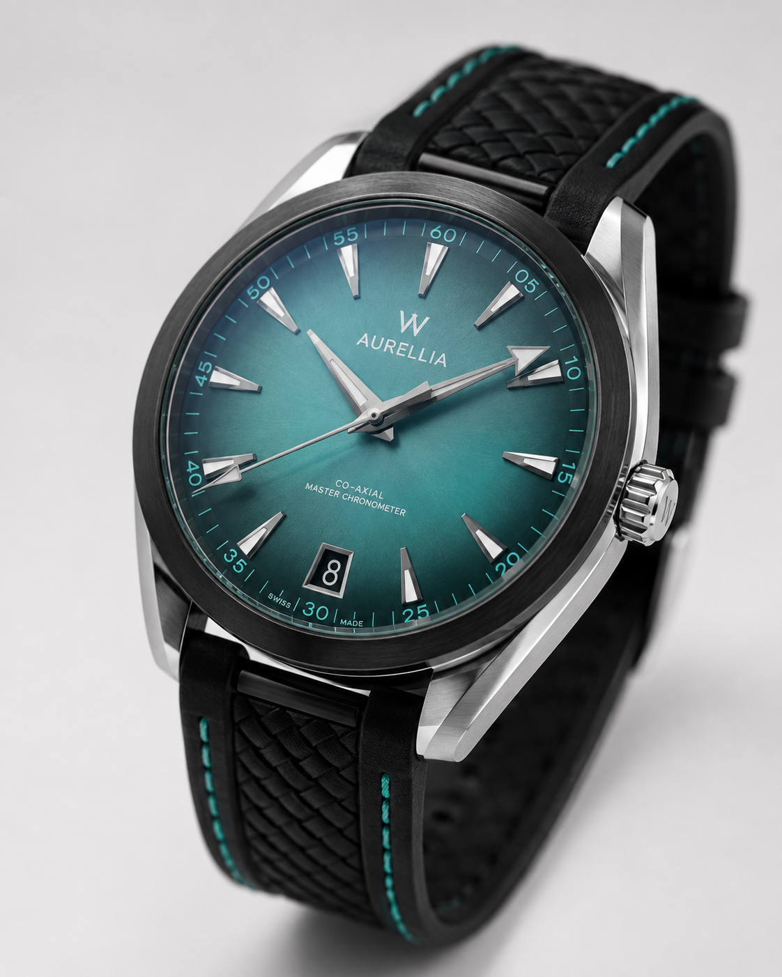 Men's Automatic Watch 150M with Thin Ridged Dial and Date