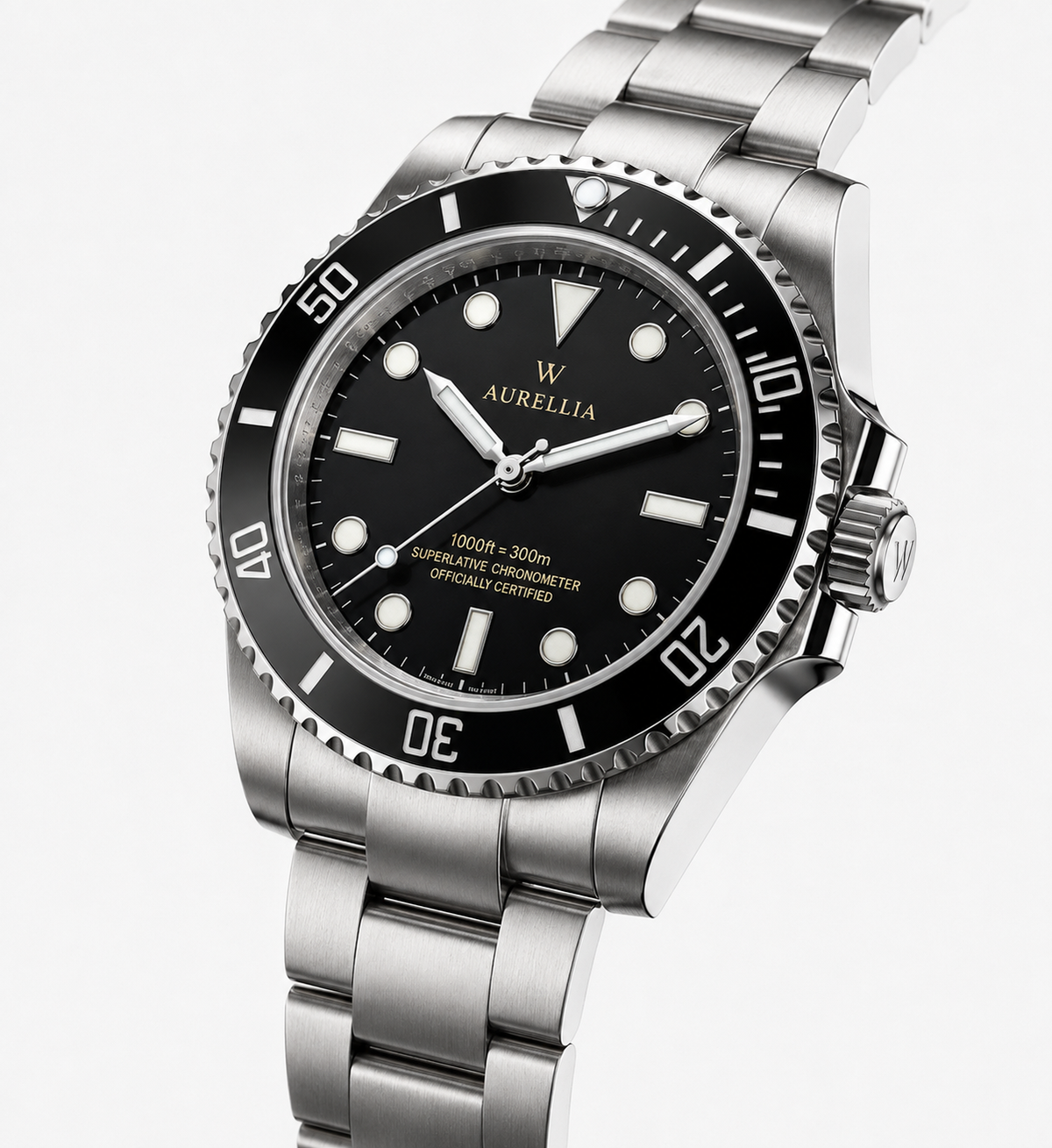 Men's Automatic Diver with Rounded Case and Solid Links