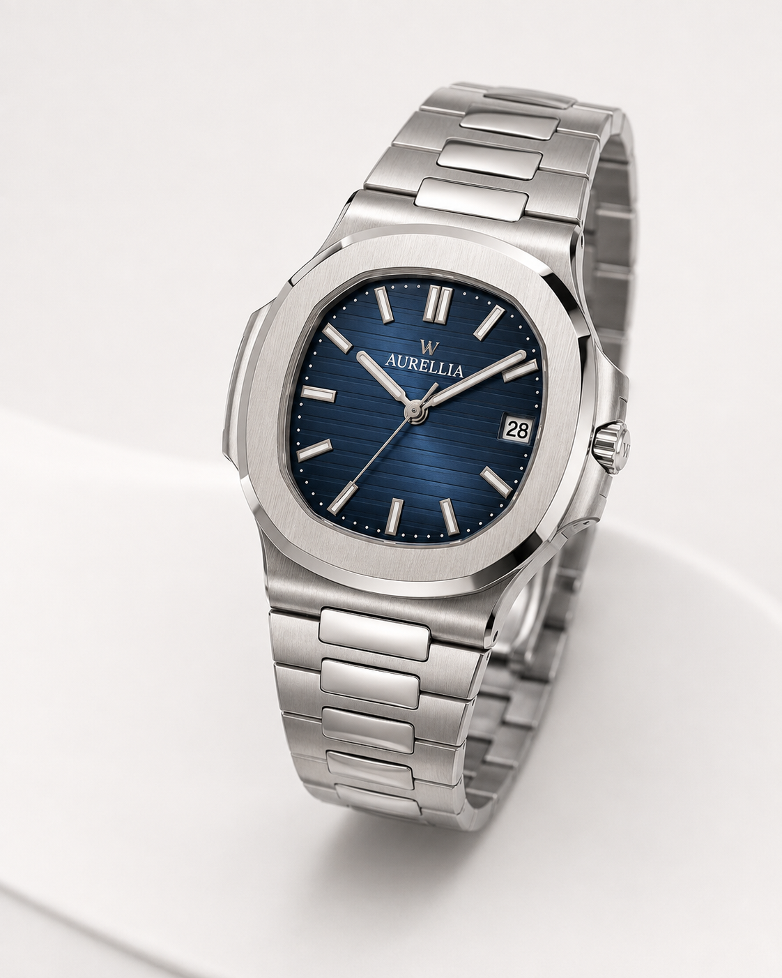 Men's Automatic Sports Watch with Soft Horizontal Grooves