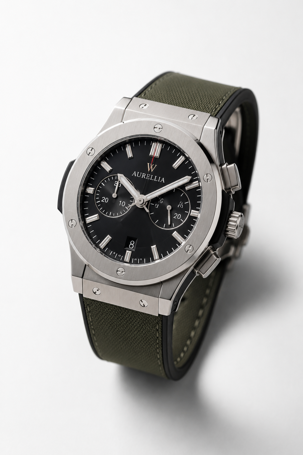 Men's Automatic Chronograph with Green Sunray Registers